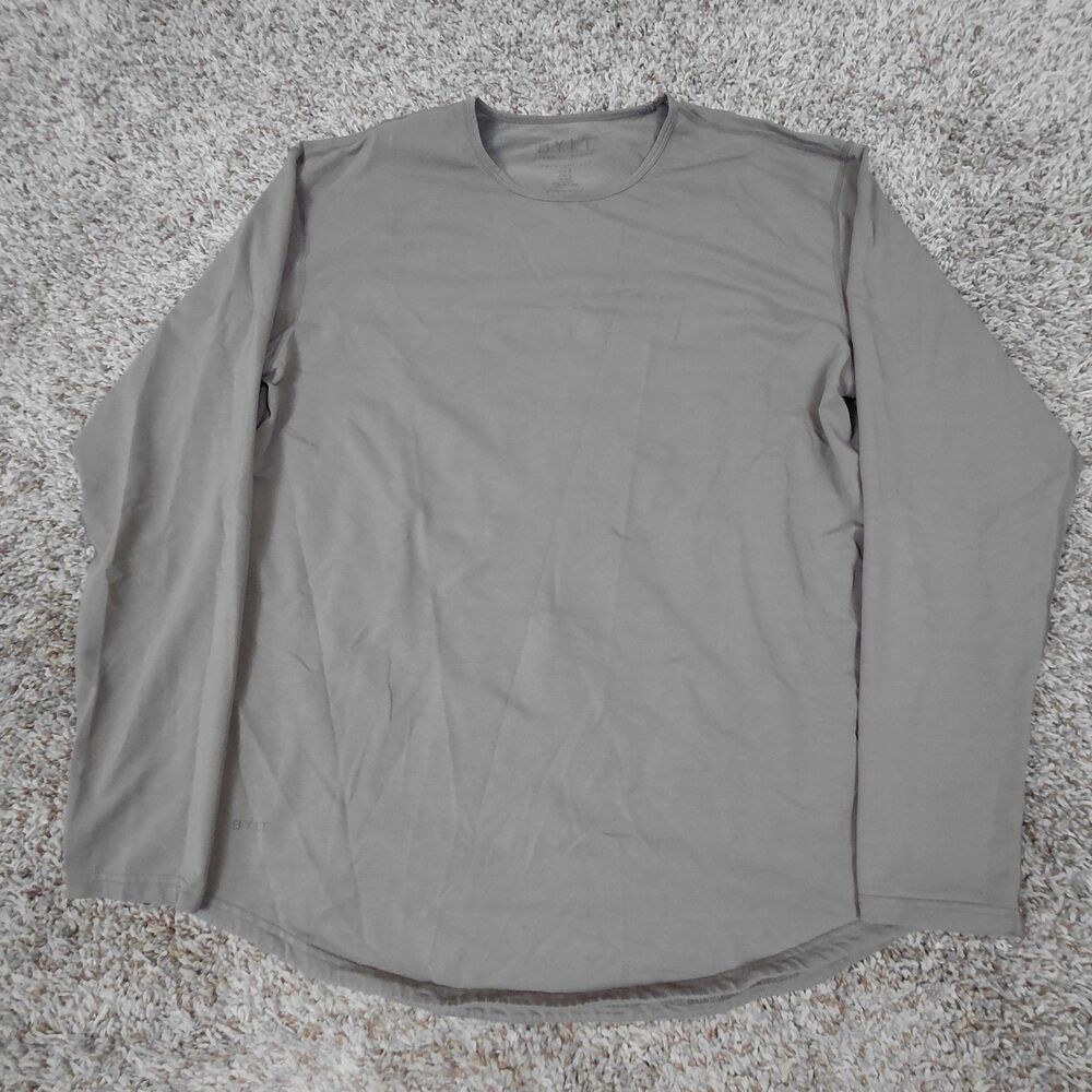 BYLT Drop Cut L/S Shirt Men’s XL Light Brown Long Sleeve Tee Lux